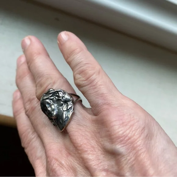 Sterling art nouveau portrait ring - Picture 7 of 10